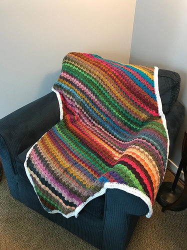 Scrappy Corner-to-Corner Crochet Blanket