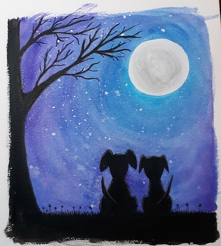 Moonlight Art 2 Dogs