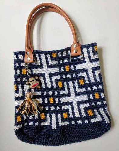 LLBC • Louis Vuitton inspired Crochet bag Tapestry Crochet